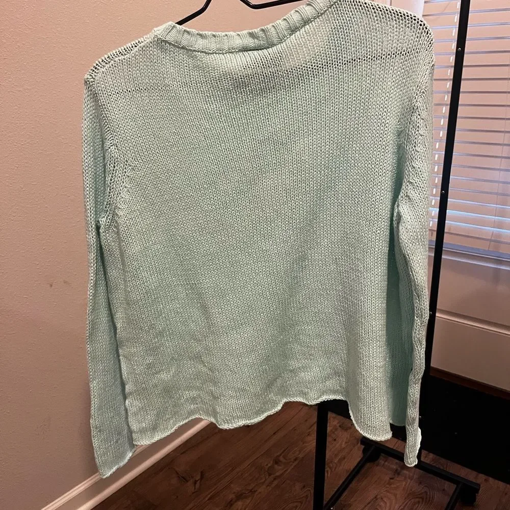 Wooden Ships mint green peace sweater - Picture 3 of 10